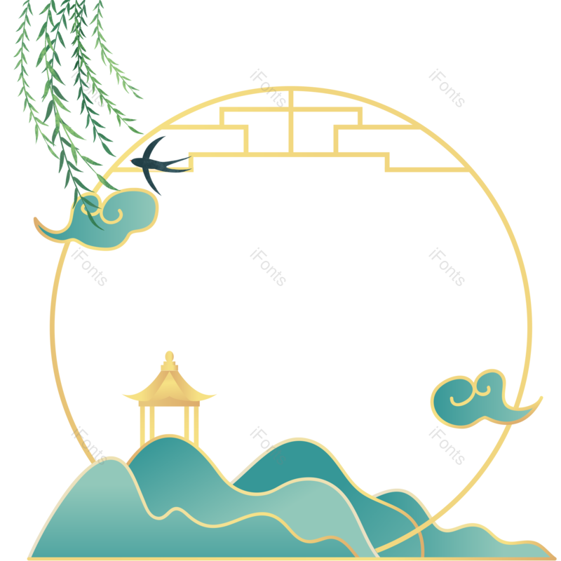 山水画图片,中国风元素元素,水墨元素PNG,免抠素材